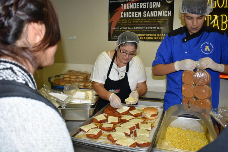 Anaheim High School introducing the new Thunderstorm Chicken Sandwich. 