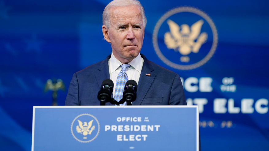 President-elect Joe Biden speaks at The Queen theater in Wilmington, Del., Wednesday, Jan. 6, 2021.