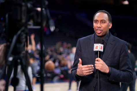  Stephen A. Smith at Philadelphia 76ers game (Photo by Mitchell Leff/Getty Images)