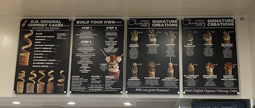 El menu para las diferentes creaciones de la tienda, incluso las 12 nieves originales. 