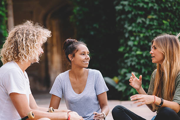 College students collaborating.