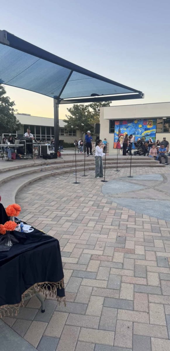 Fatima Cortes Ortiz performing at the Day of the Dead Art Show